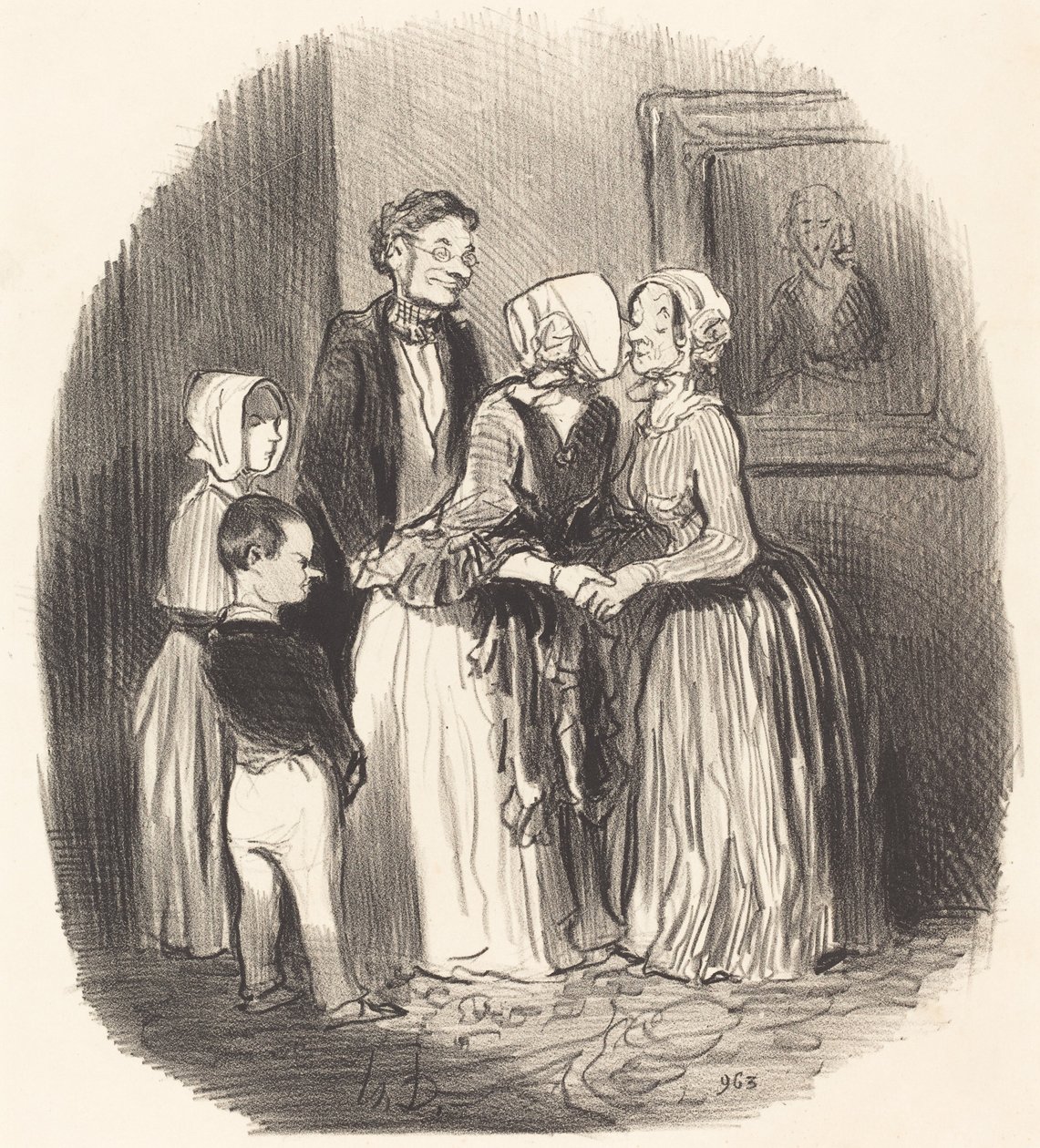 W Nowy Rok odwiedź... ciocię Rabourdin autorstwa Honoré Daumier