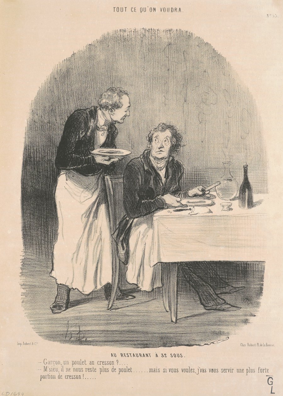 W restauracji za 32 centy autorstwa Honoré Daumier