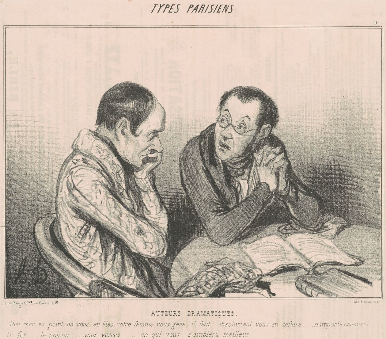 dramaturgów autorstwa Honoré Daumier