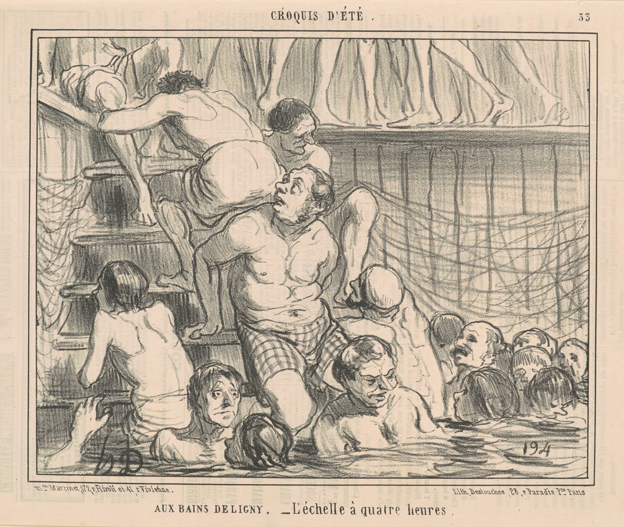 W łaźniach Deligny autorstwa Honoré Daumier