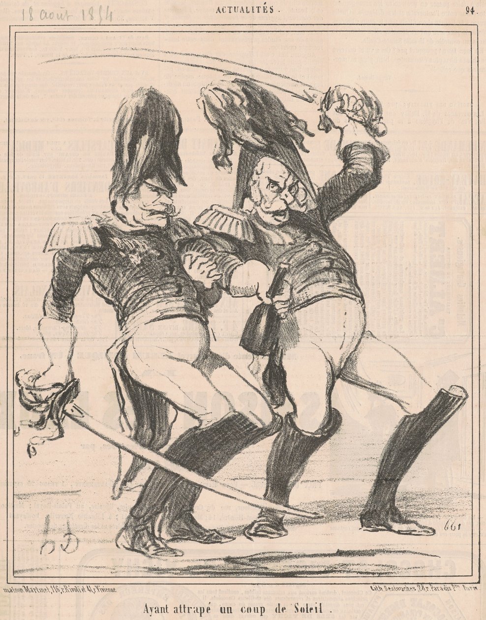 Po złapaniu oparzeń słonecznych autorstwa Honoré Daumier