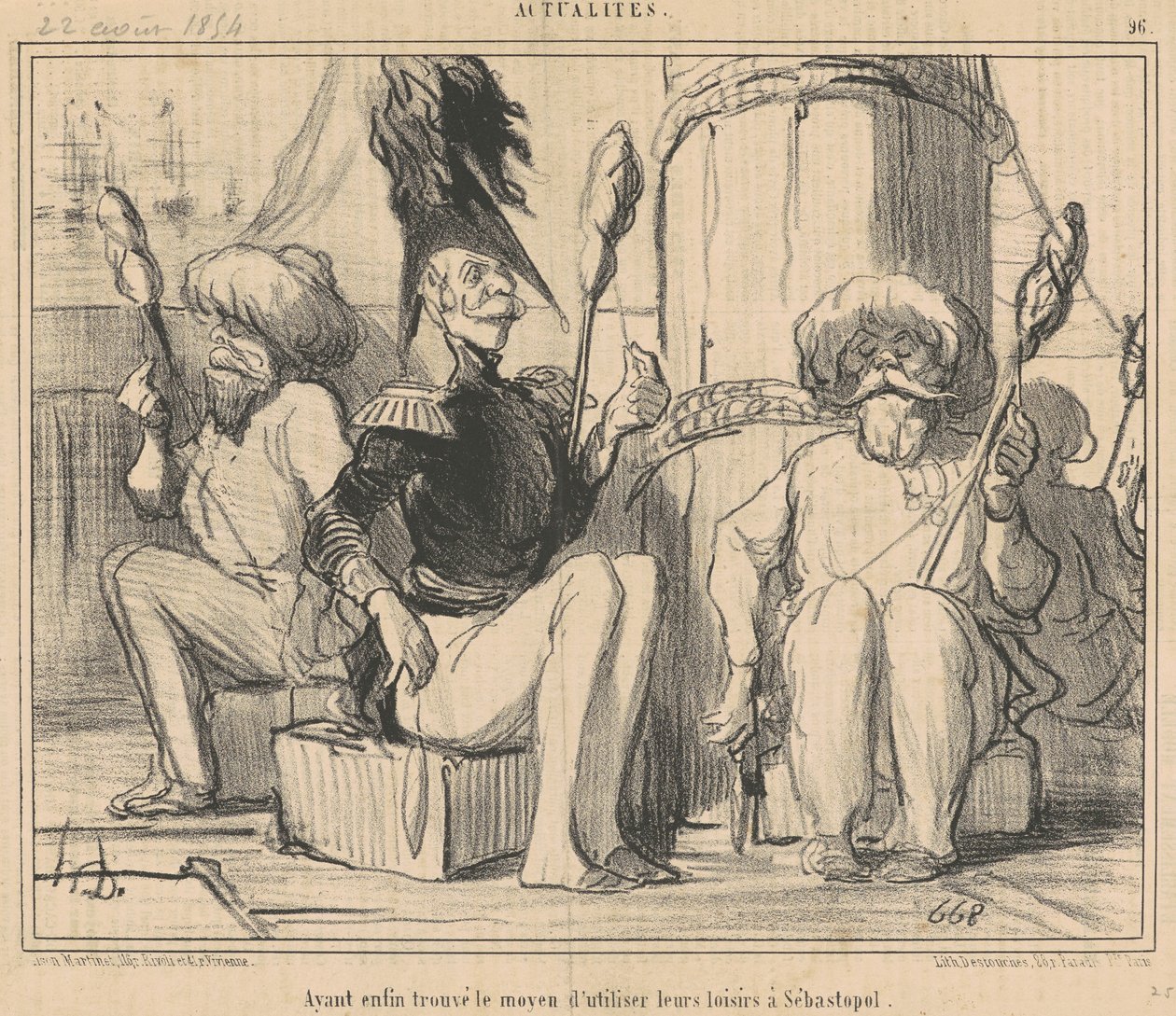 Znalazły wreszcie sposób na wykorzystanie wolnego czasu! autorstwa Honoré Daumier