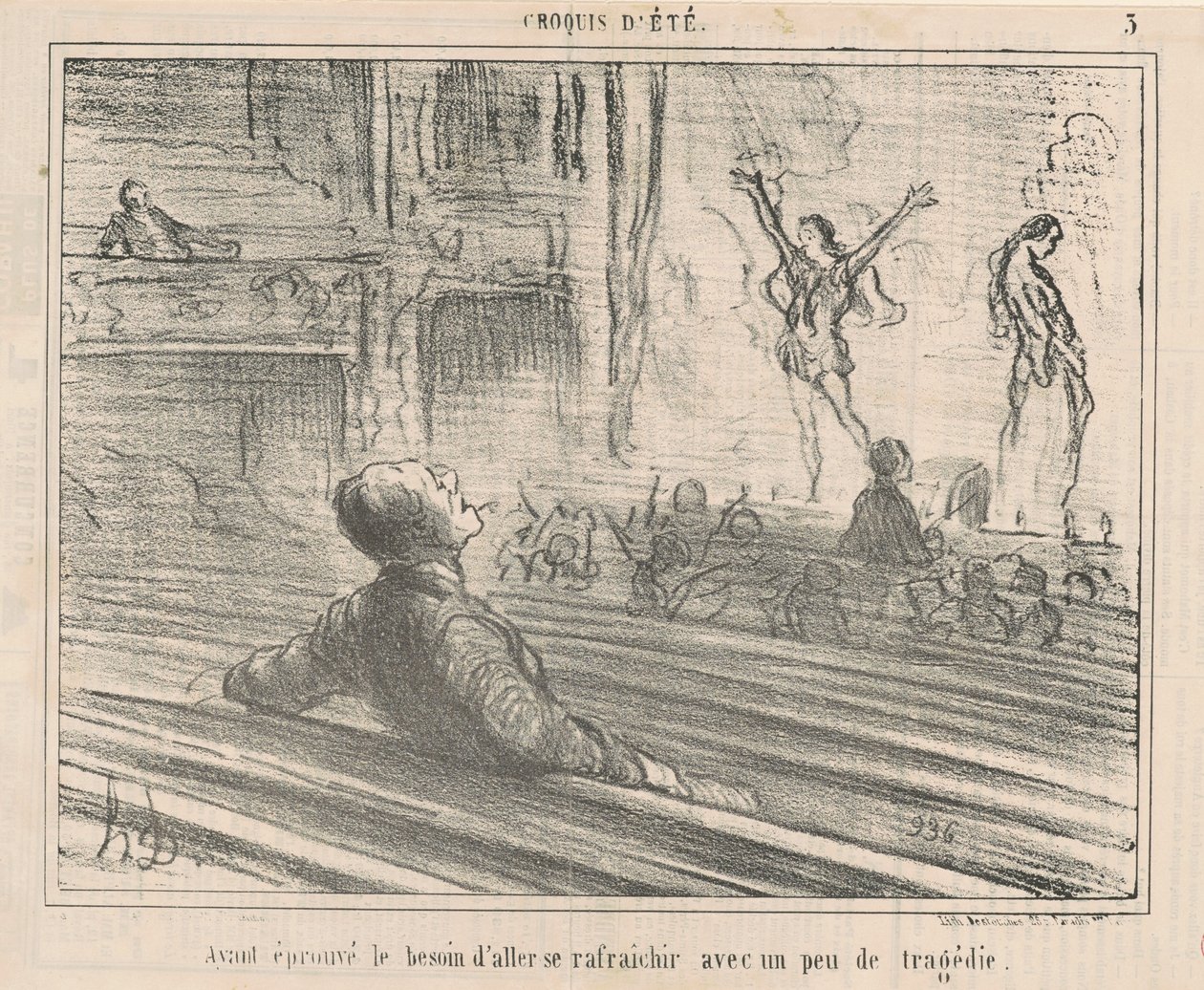 Po odczuciu potrzeby odświeżenia się ... autorstwa Honoré Daumier