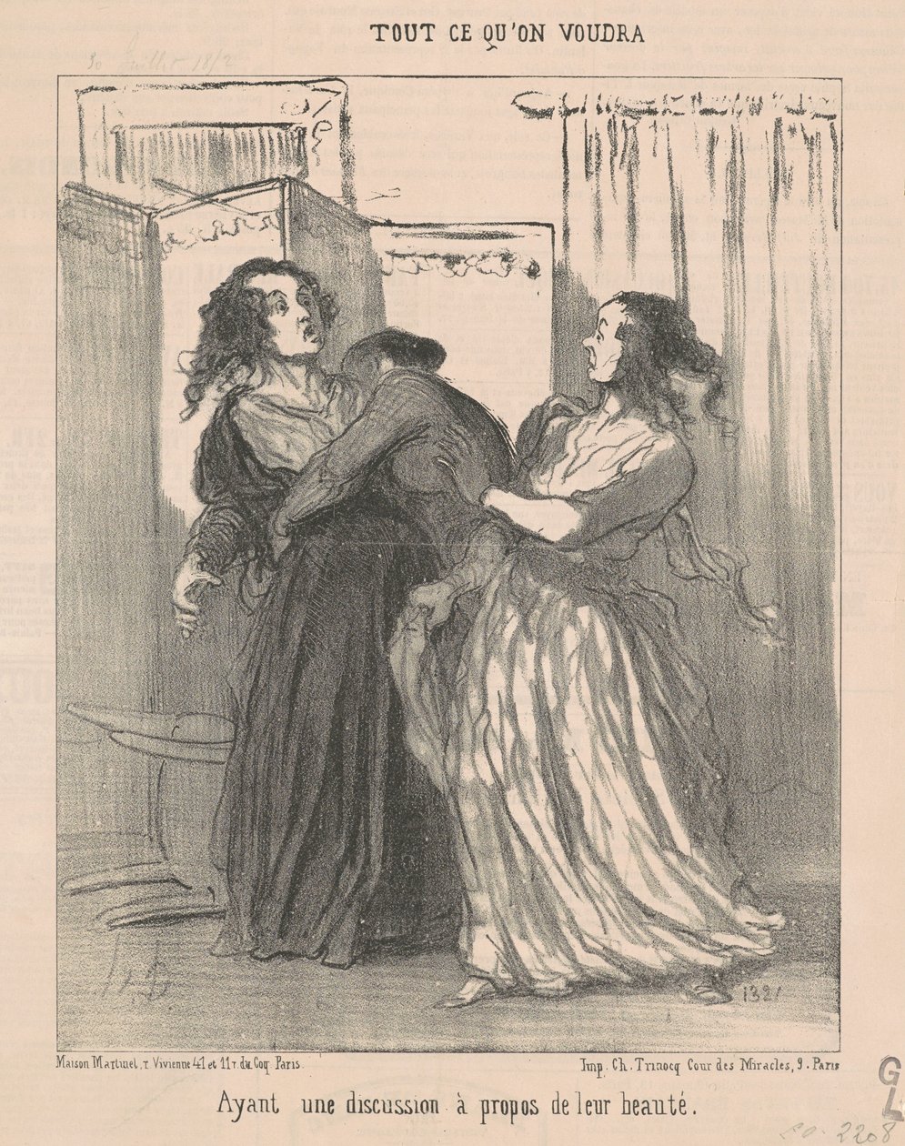 Dyskusja o ich pięknie autorstwa Honoré Daumier