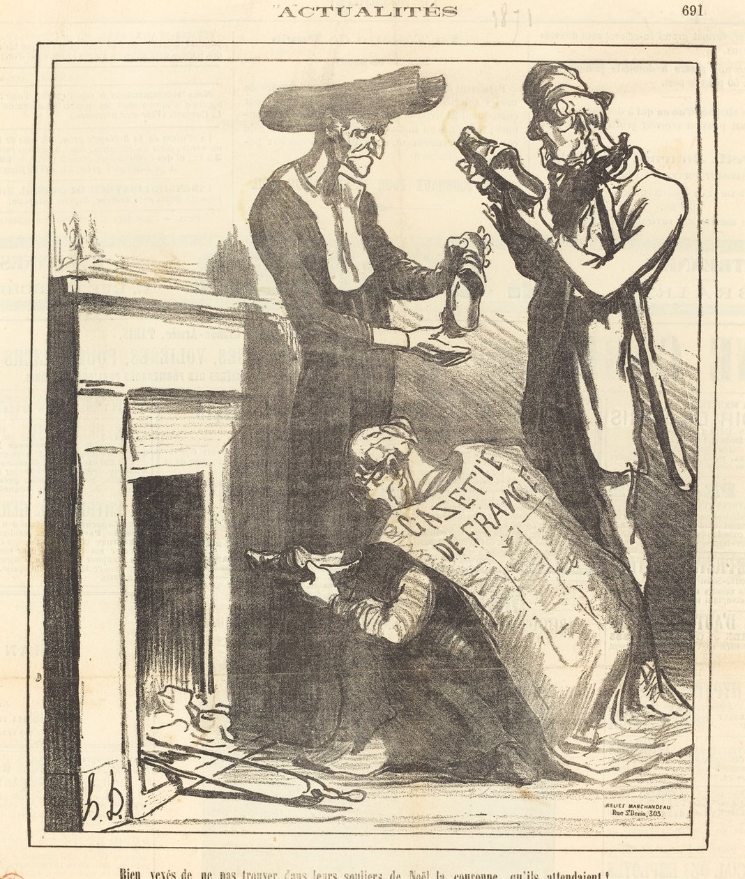 Bardzo zdenerwowany, że nie znalazłem... korony... autorstwa Honoré Daumier