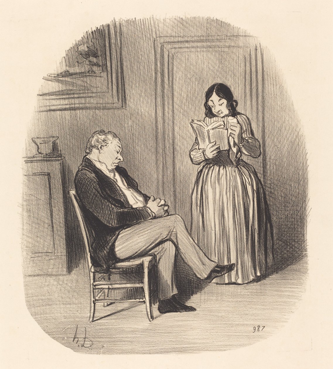 Bourgeois czytany po obiedzie, kilka rozdziałów... autorstwa Honoré Daumier
