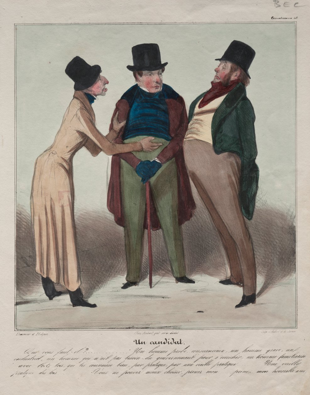 Caricaturana (tabl. 48): Kandydat autorstwa Honoré Daumier