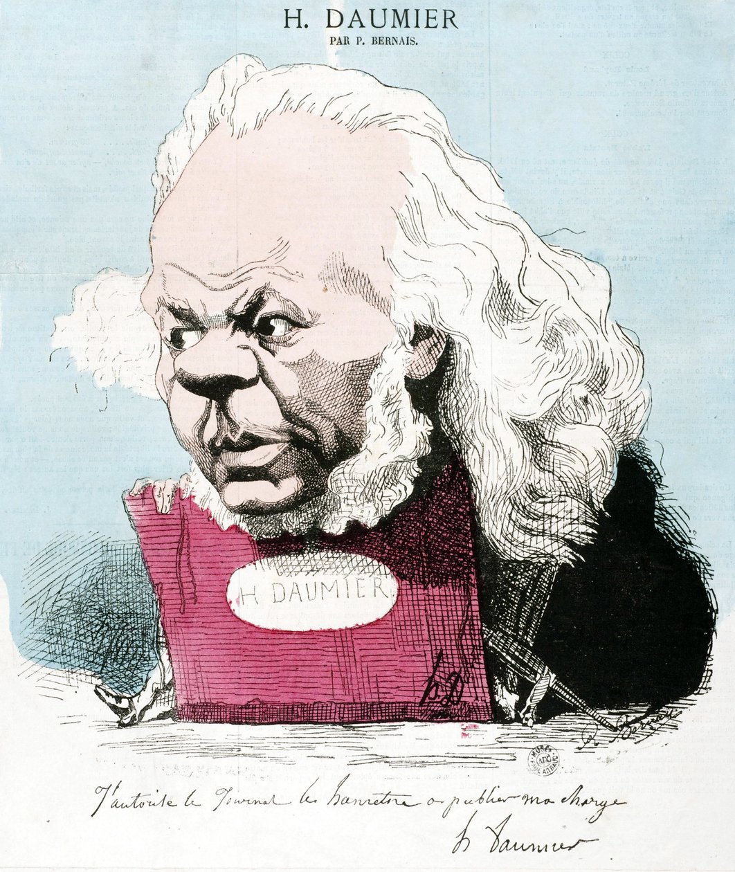 Rysunek autorstwa Honore Daumiera (1808-1879), francuskiego rytownika, malarza i rzeźbiarza. Grawerowanie P. Bernais. Wymiary: 33x30cm. Muzeum Arbauda. autorstwa Honoré Daumier