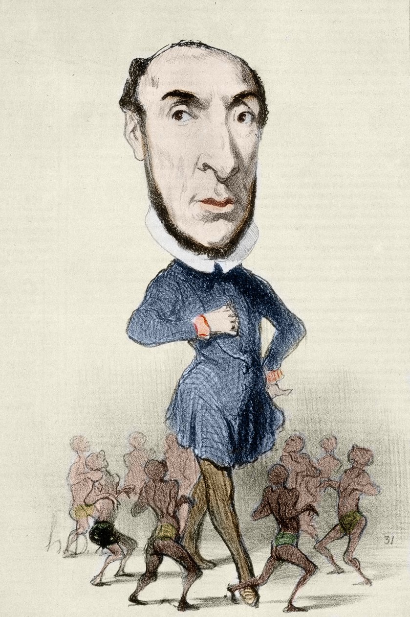 Karykatura Victora Schoelchera (1804-1893) i zniesienia niewolnictwa – autorstwa Honore Daumiera. autorstwa Honoré Daumier