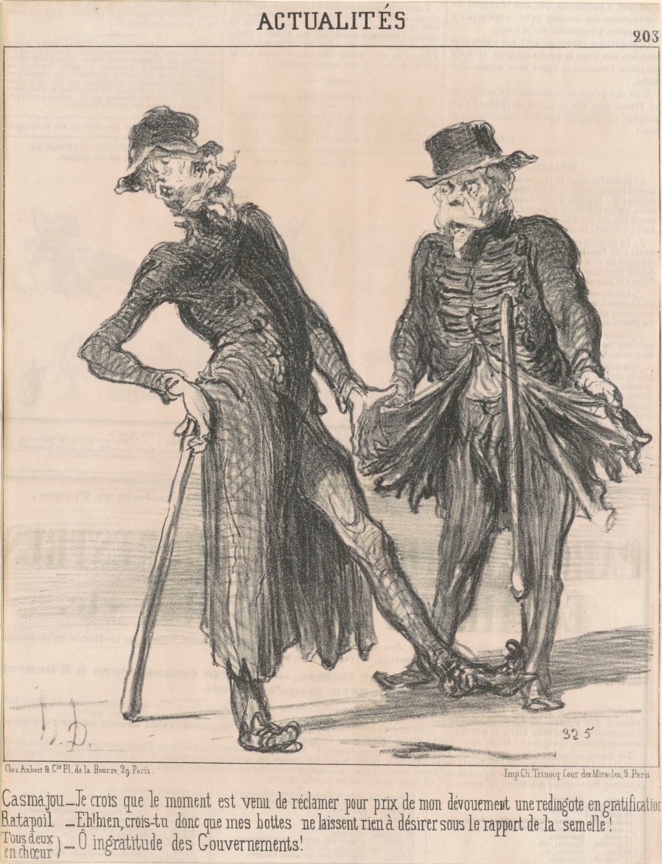 Casmajou - Ratapoil (oba w refrenie) autorstwa Honoré Daumier