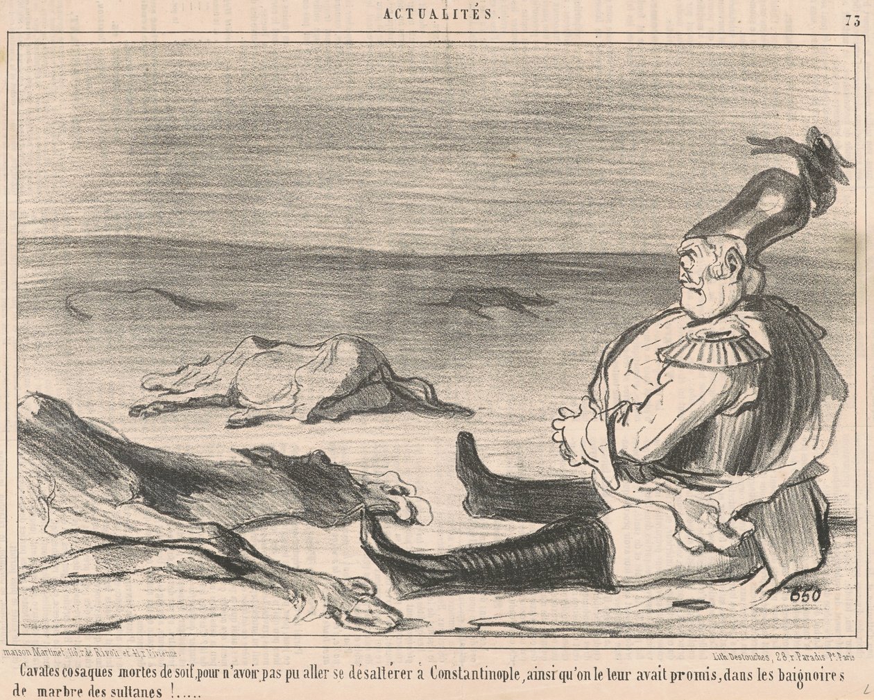 Kozacy jeźdźcy, którzy umarli z pragnienia... autorstwa Honoré Daumier