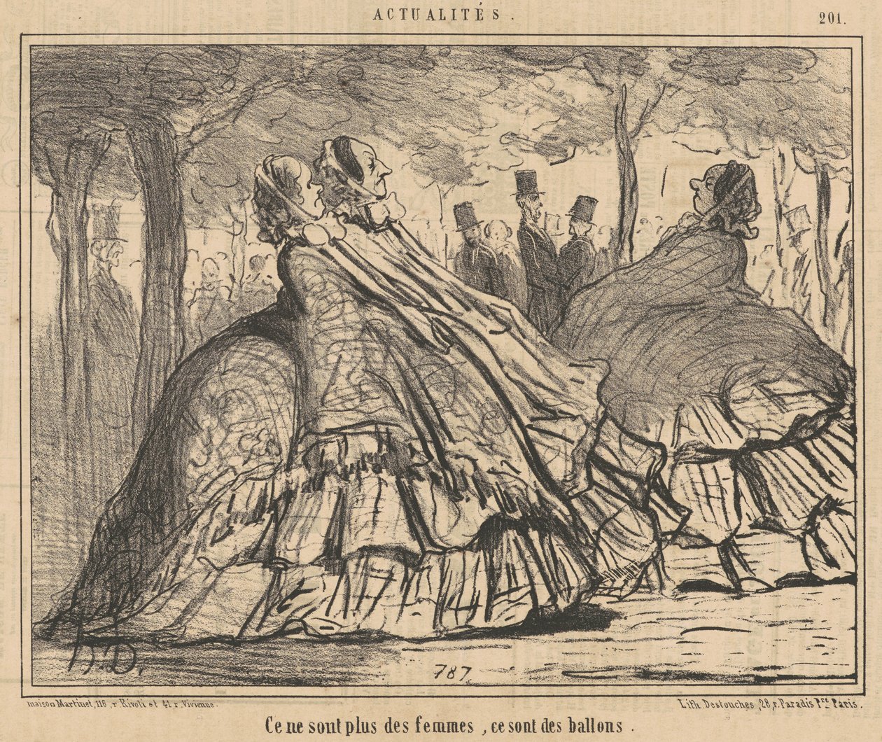 Nie są już kobietami, są balonami autorstwa Honoré Daumier