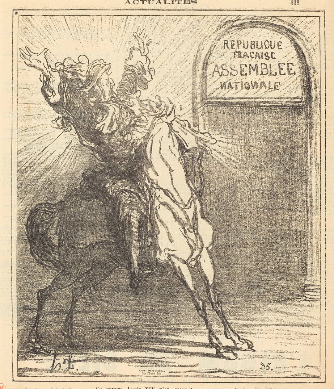 Ten biedny Ludwik XIV nie wierząc własnym oczom autorstwa Honoré Daumier