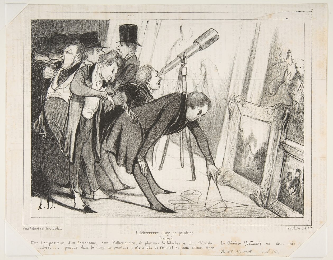 Celebrrrre Jury de Peinture..., opublikowane w Le Charivari, 16 marca 1840, 16 marca 1840. autorstwa Honoré Daumier