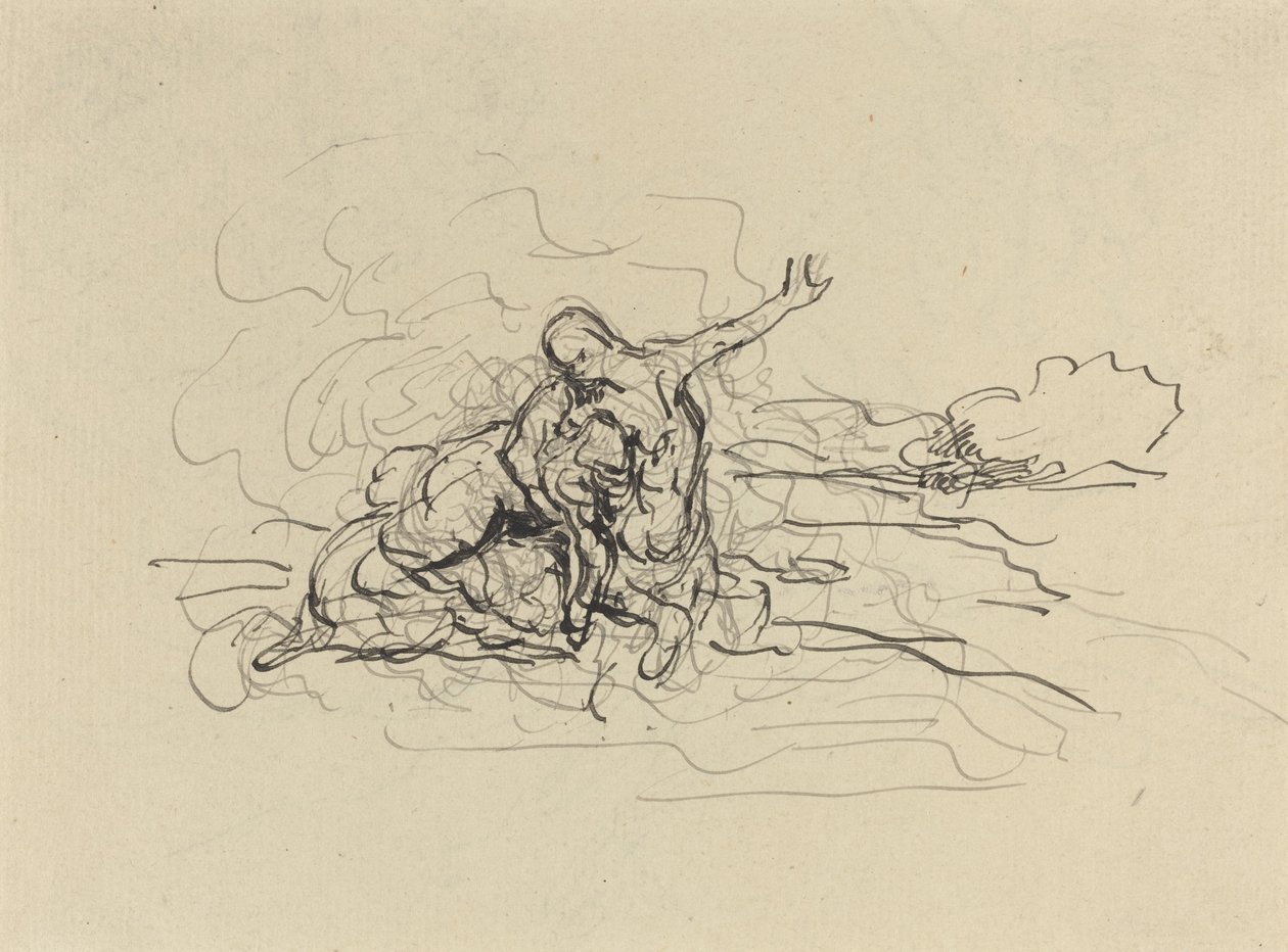 Centaur unoszący kobietę autorstwa Honoré Daumier