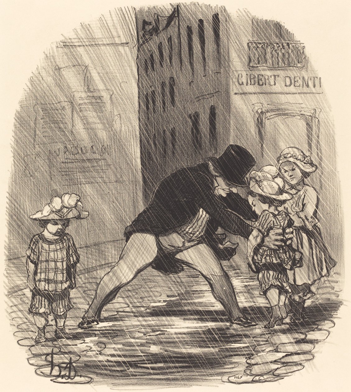 Głupio jest mieć zimą... autorstwa Honoré Daumier