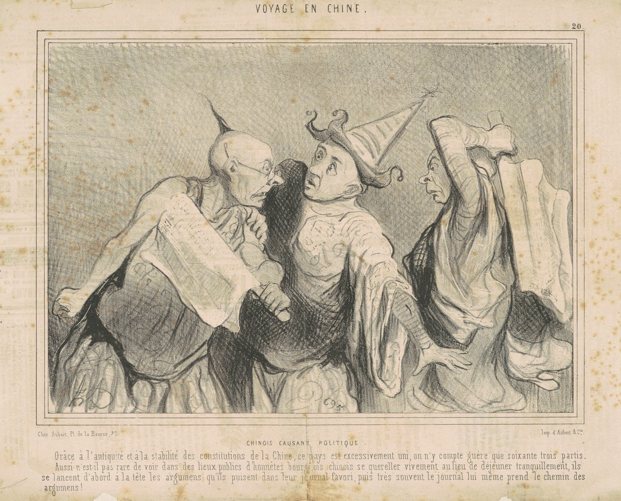 Chińska polityka na czacie autorstwa Honoré Daumier