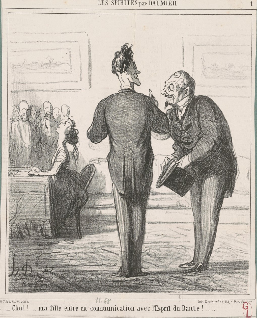 Cicho...! Moja córka komunikuje się... autorstwa Honoré Daumier