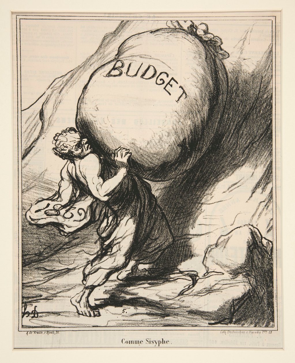 Jak Syzyf z aktulitów autorstwa Honoré Daumier