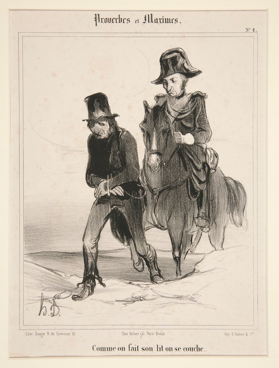 Jak się ścieli, kładzie się się płasko 4 z Przysłów i maksym autorstwa Honoré Daumier