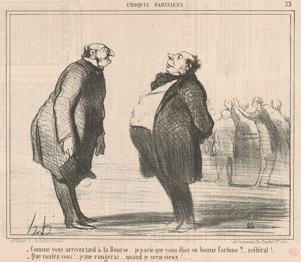 Jak spóźnisz się na giełdę... autorstwa Honoré Daumier