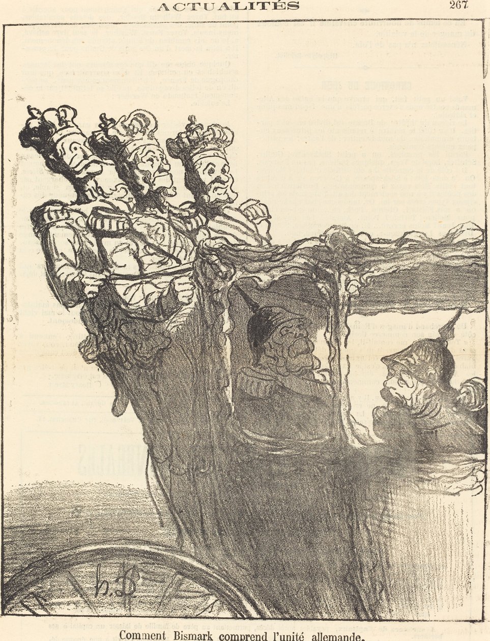 Jak Bismarck rozumie jedność niemiecką? autorstwa Honoré Daumier