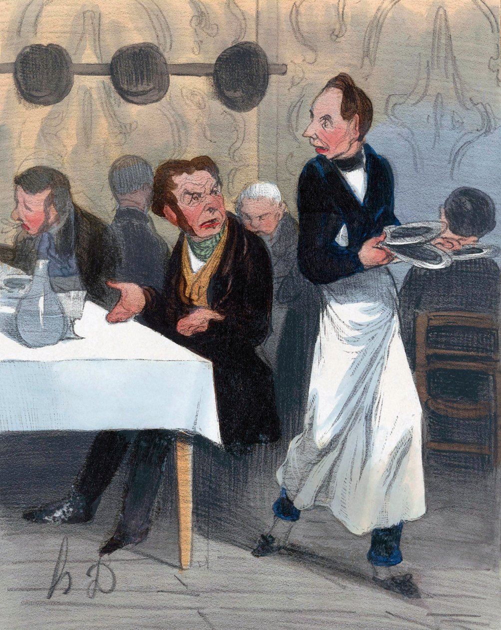 Narzekający klient w restauracji autorstwa Honoré Daumier