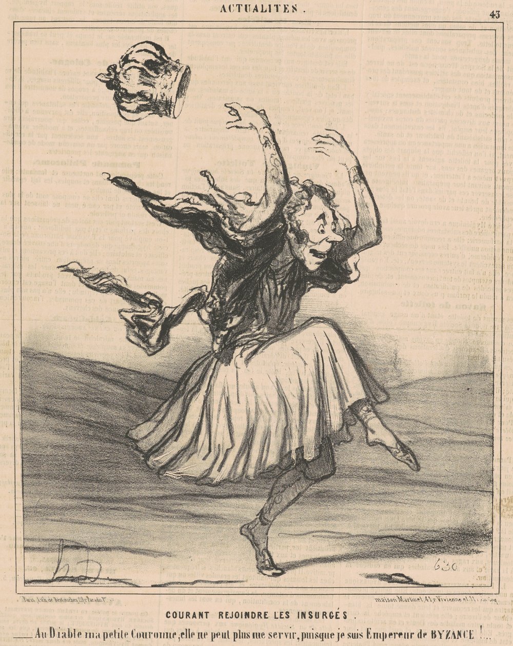 Biegiem do powstańców autorstwa Honoré Daumier