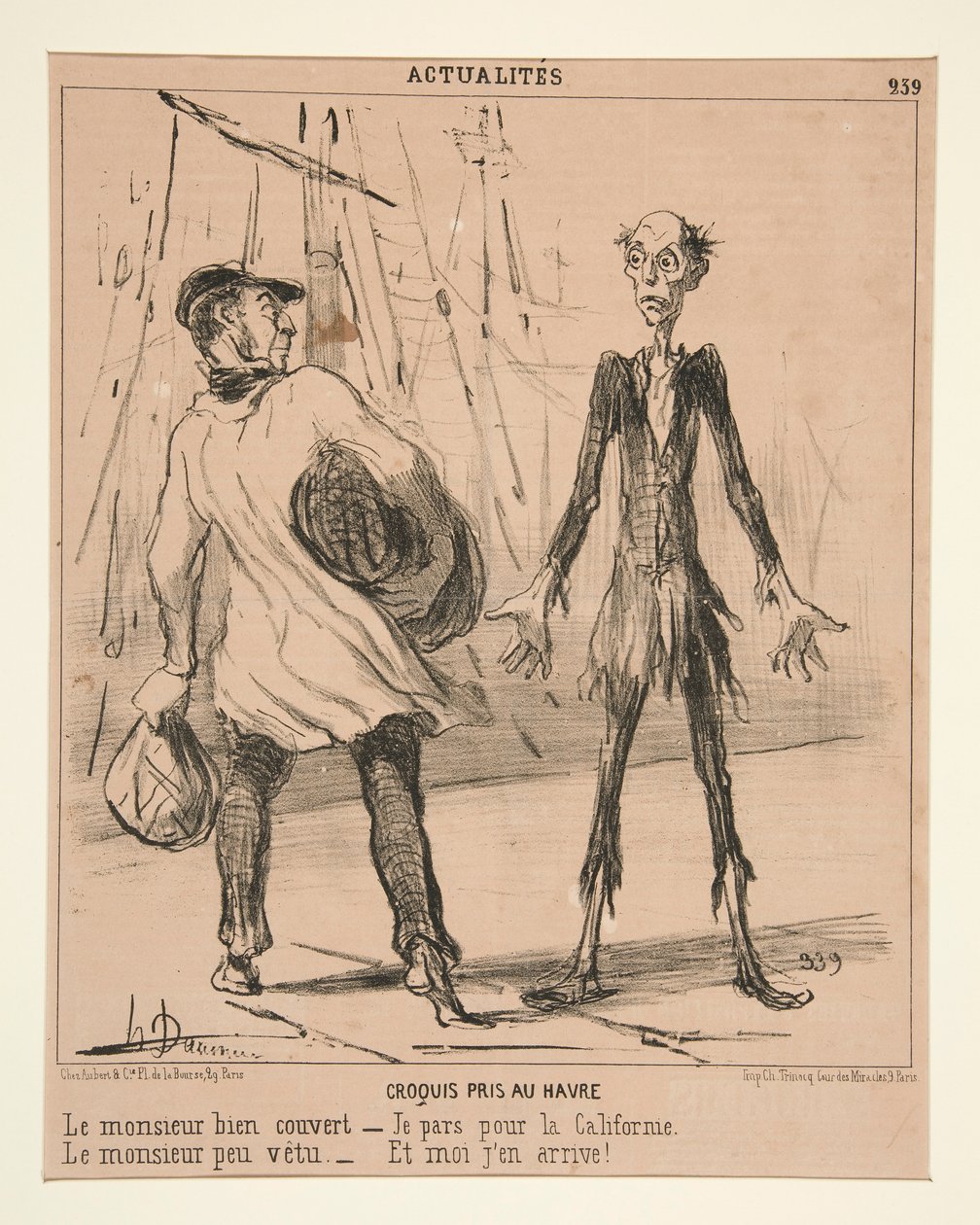 Szkic wykonany w Le Havre: Dobrze ubrany dżentelmen autorstwa Honoré Daumier