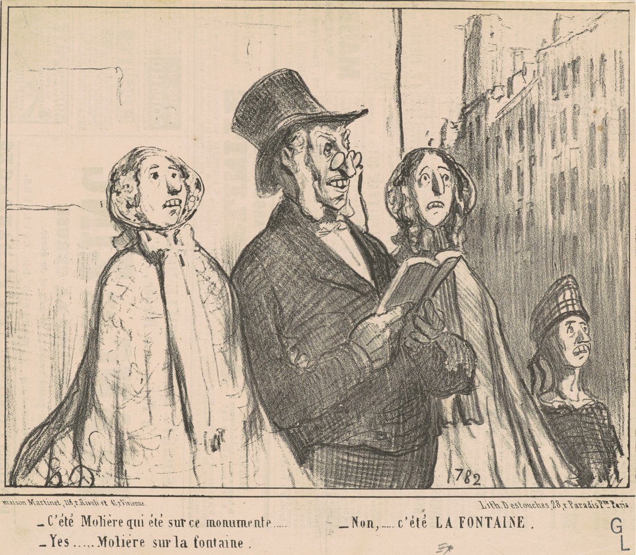 To Molier był na tym pomniku... autorstwa Honoré Daumier
