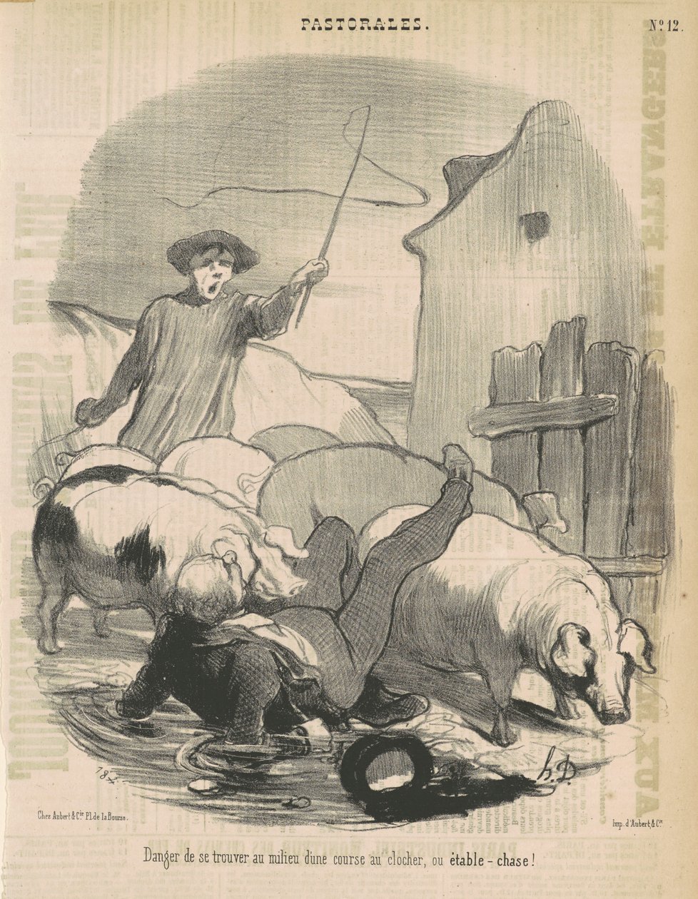 Niebezpieczeństwo bycia w środku zjazdu po przeszkodach autorstwa Honoré Daumier