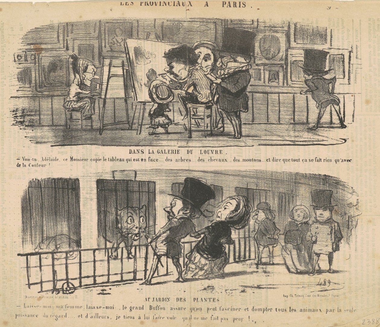 W galerii Luwru autorstwa Honoré Daumier