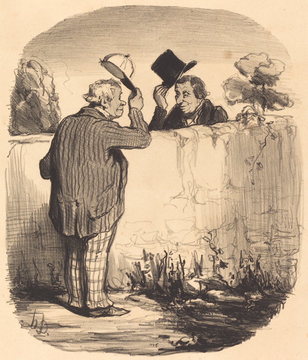 dwóch dobrych sąsiadów autorstwa Honoré Daumier