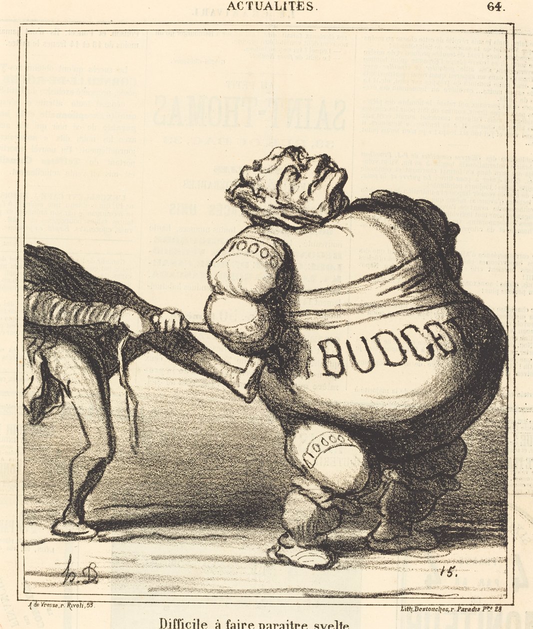 Trudno sprawić, by wyglądał na szczupły autorstwa Honoré Daumier