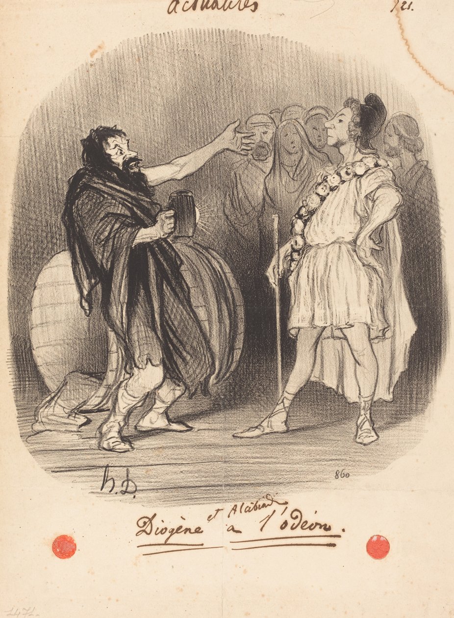Diogenes i Alcybiades w Odéonie autorstwa Honoré Daumier