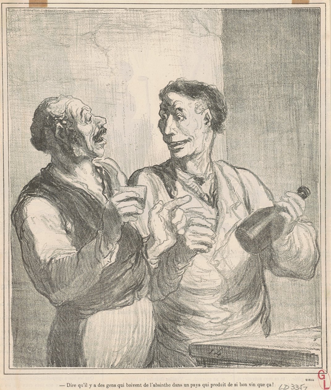 Powiedzieć, że są ludzie, którzy piją absynt... autorstwa Honoré Daumier