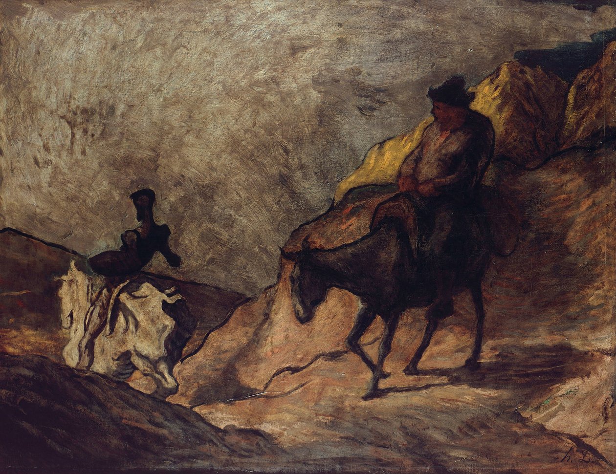 Don Kichot i Sancho Pansa, 1866-1867 autorstwa Honoré Daumier