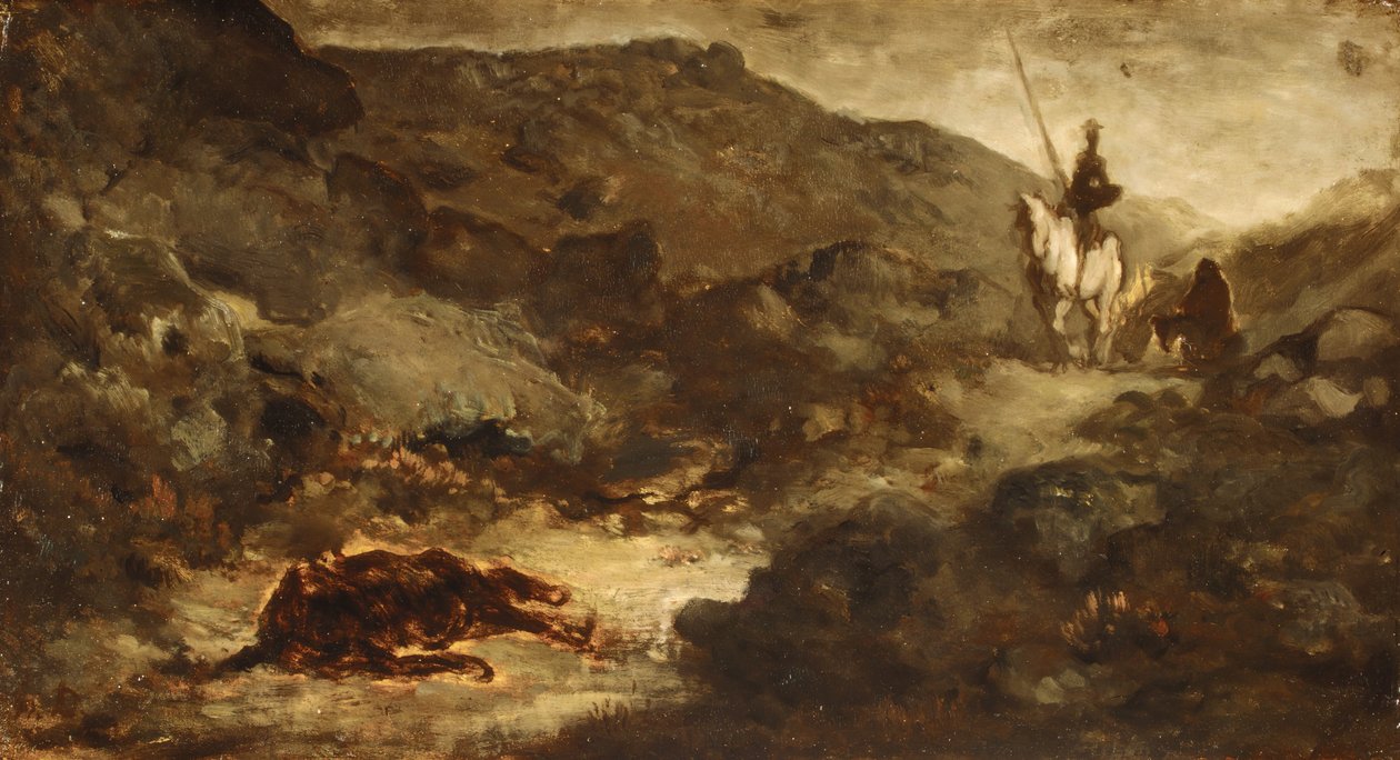 Don Kichot i martwy muł, po 1864 r. autorstwa Honoré Daumier