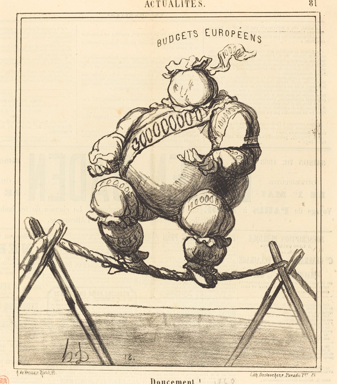 Łagodnie! autorstwa Honoré Daumier