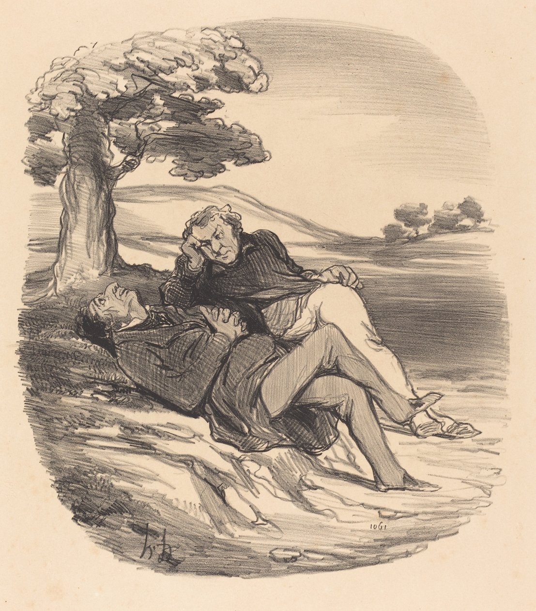 Słodki wypoczynek emerytowanego sklepu z narzędziami... autorstwa Honoré Daumier