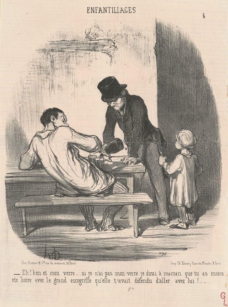 Hej! Ben i mój drink... jeśli nie... autorstwa Honoré Daumier