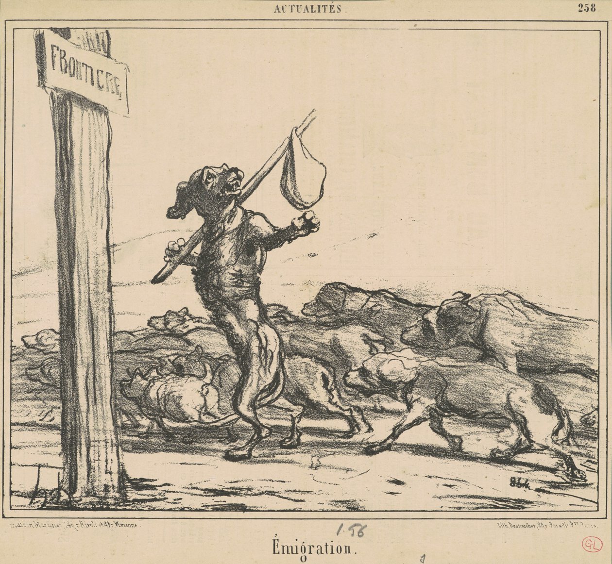 Emigracja autorstwa Honoré Daumier