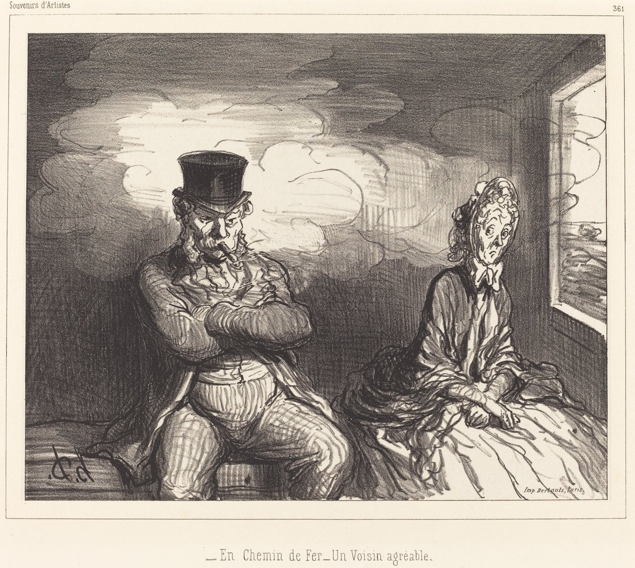 Na kolei... sympatyczny sąsiad autorstwa Honoré Daumier