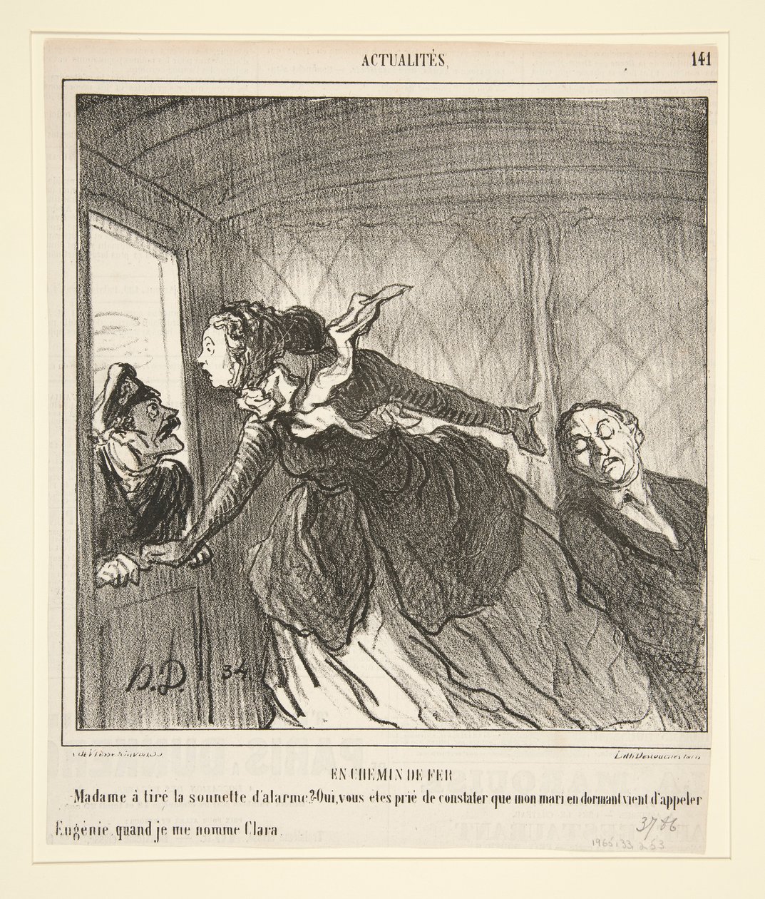 W pociągu: Madame zadzwoniła do drzwi autorstwa Honoré Daumier