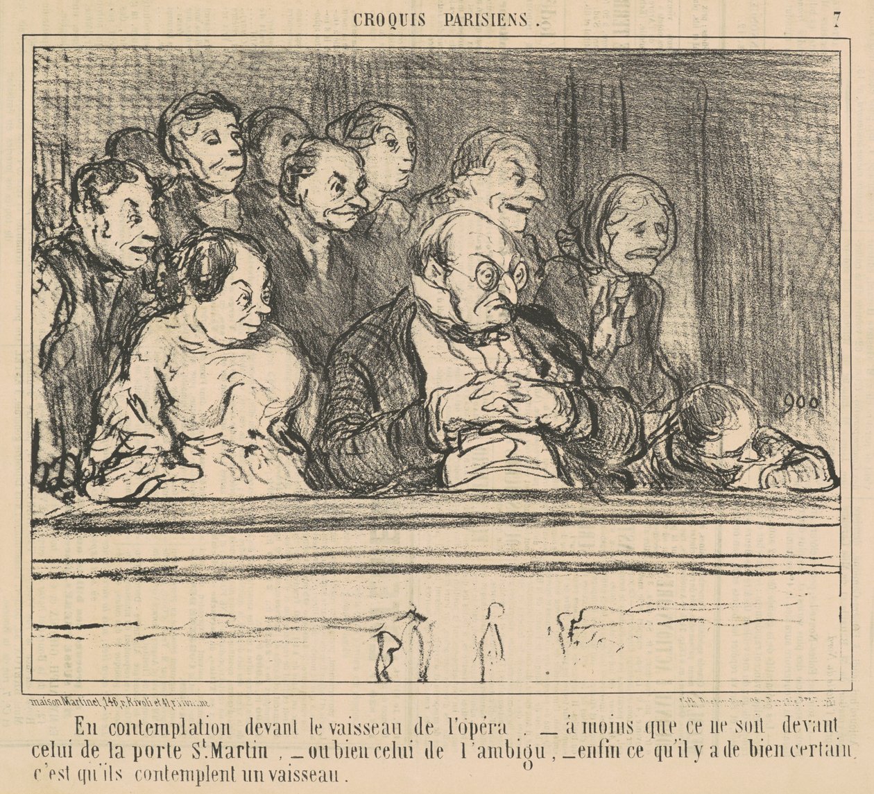 W kontemplacji przed statkiem opery autorstwa Honoré Daumier