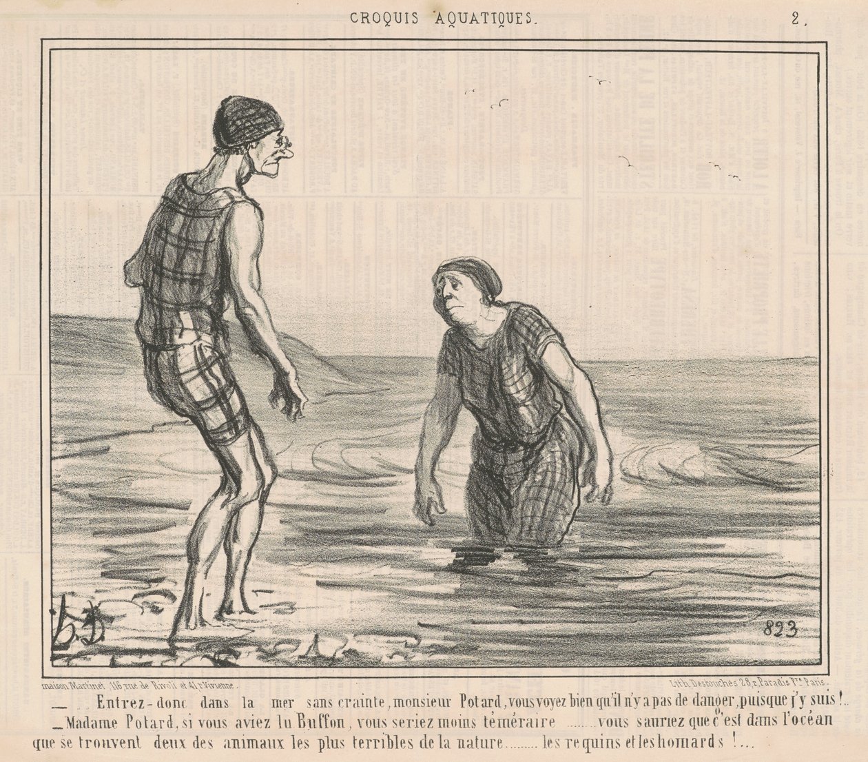 Wejdź do morza bez strachu... autorstwa Honoré Daumier