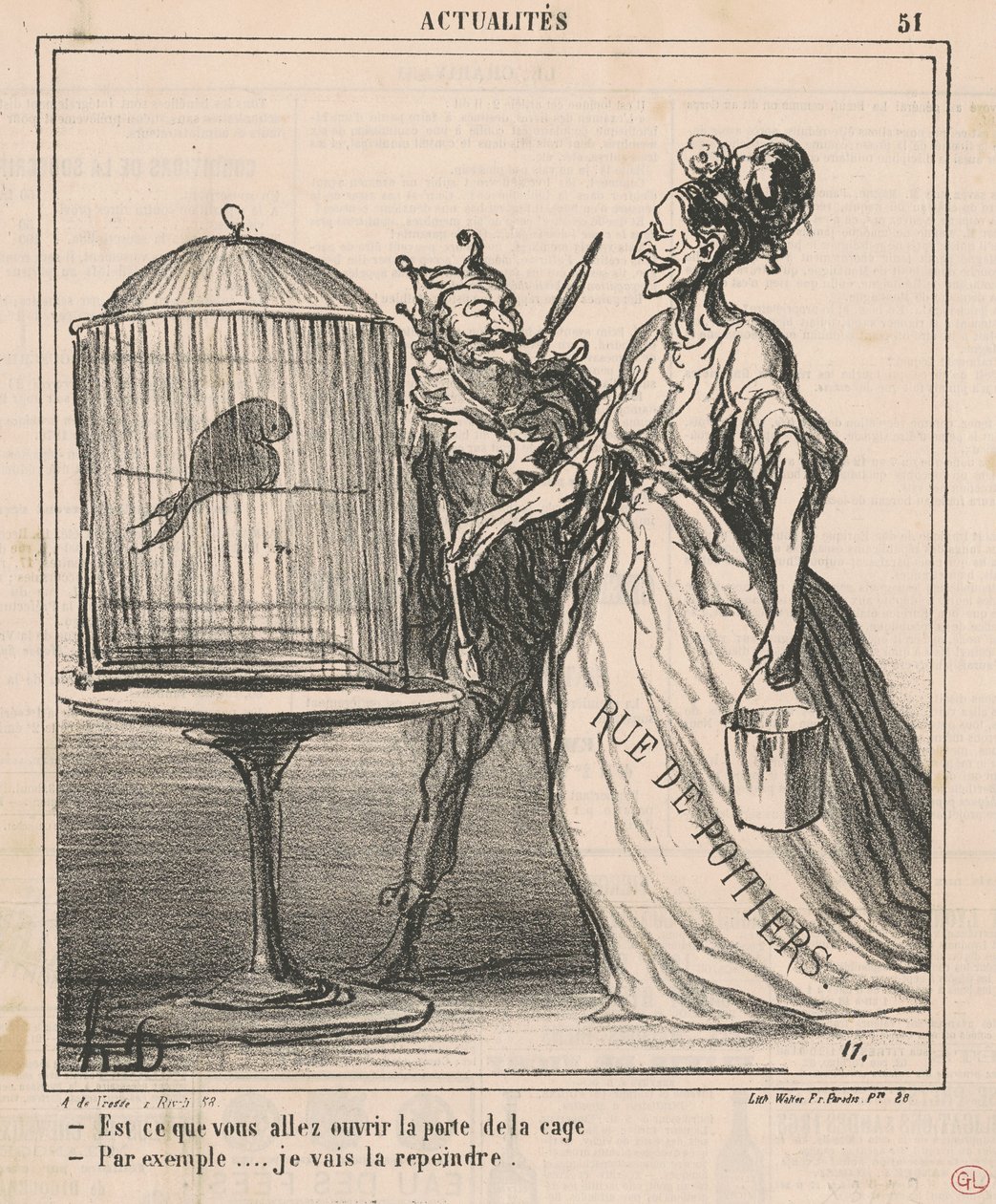 Czy zamierzasz otworzyć drzwi klatki... autorstwa Honoré Daumier