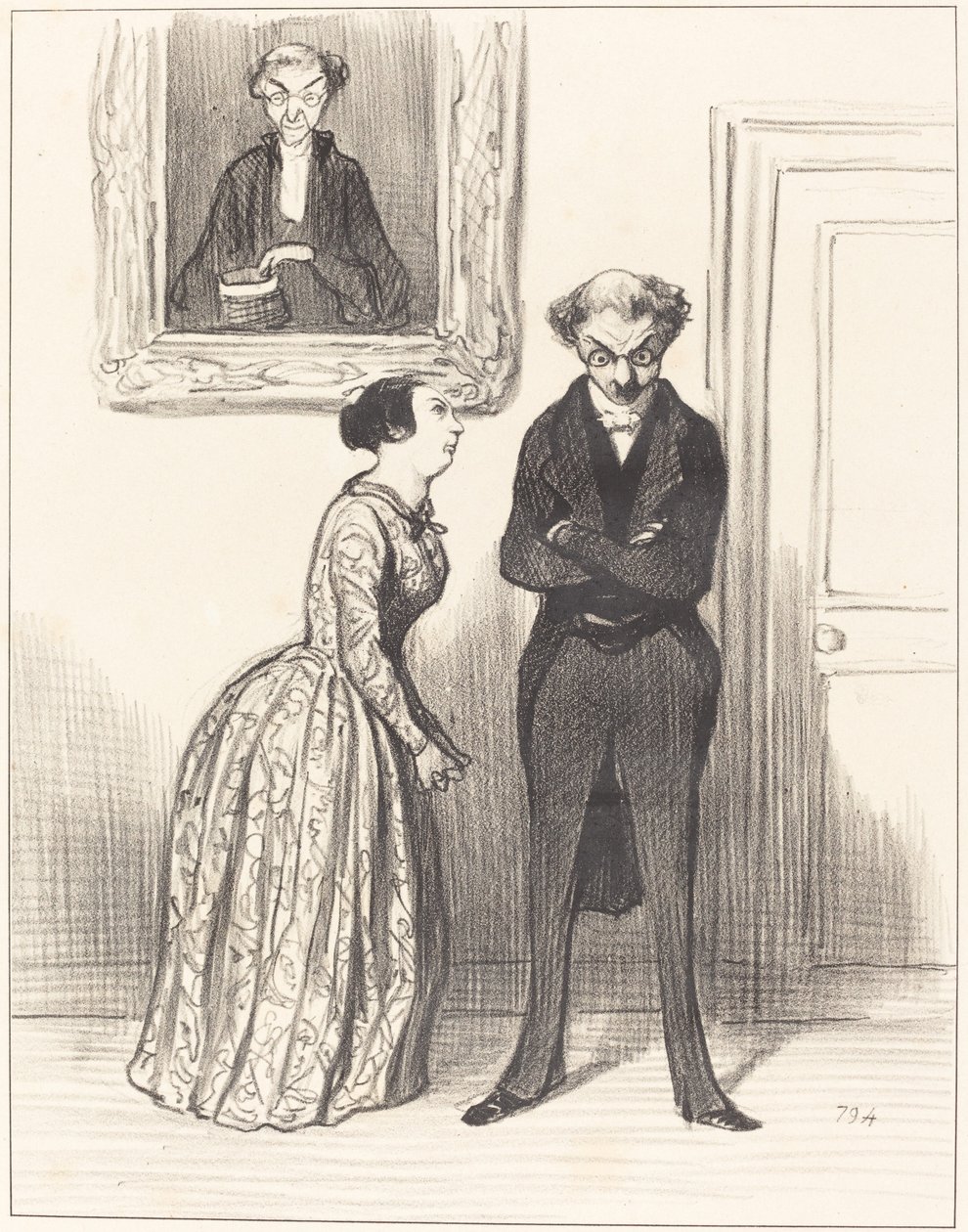 I pomyśleć, że tutaj są trzy... ostrzegłem, że nie mogę ich potępić!... autorstwa Honoré Daumier
