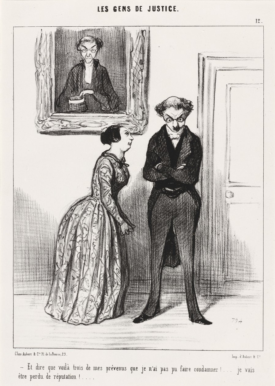 I pomyśleć, że tutaj są trzy... ostrzegłem, że nie mogę ich potępić!... autorstwa Honoré Daumier