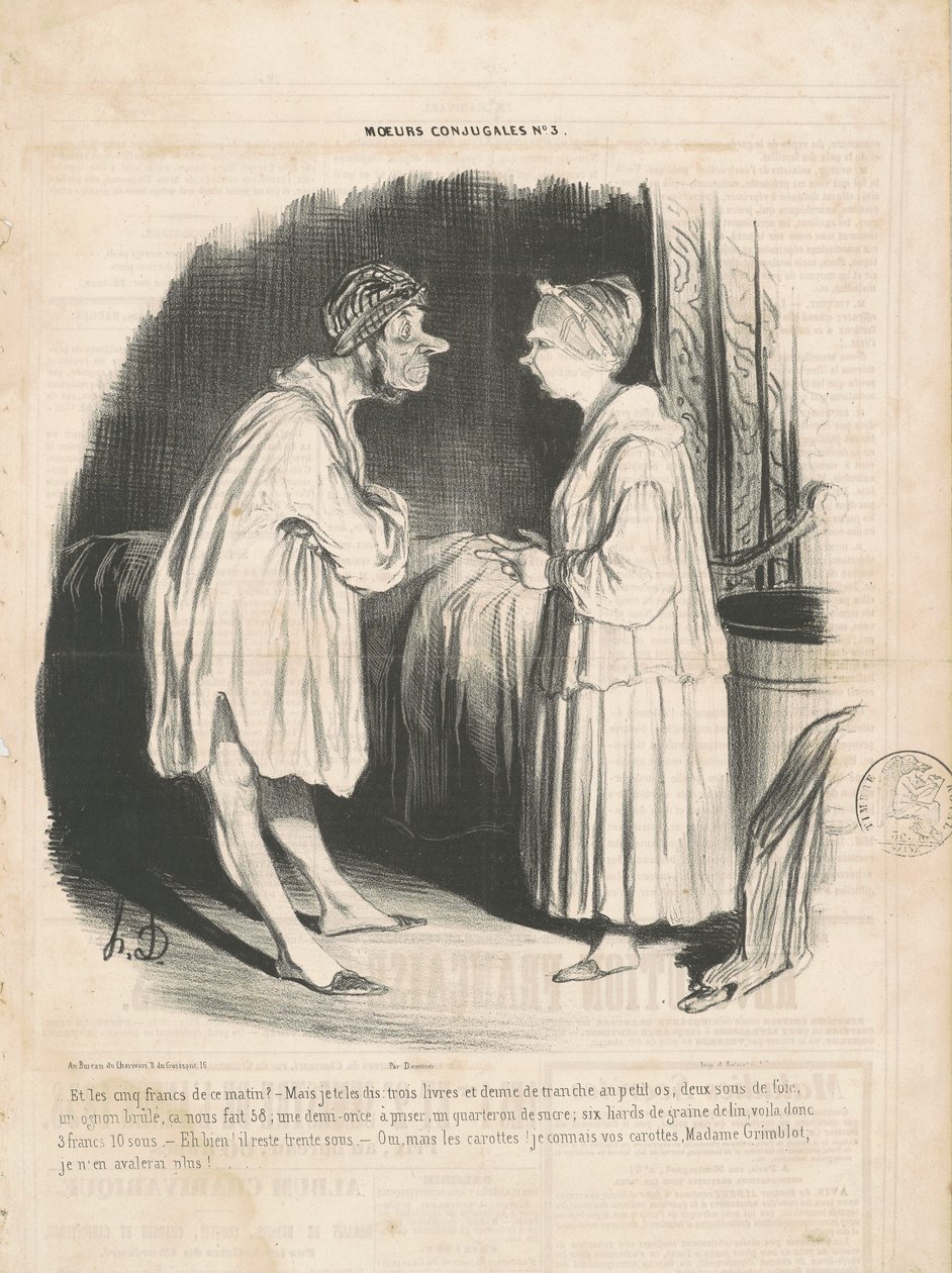 A pięć franków dziś rano? autorstwa Honoré Daumier